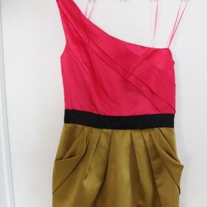Woven pink and golden cocktail dress